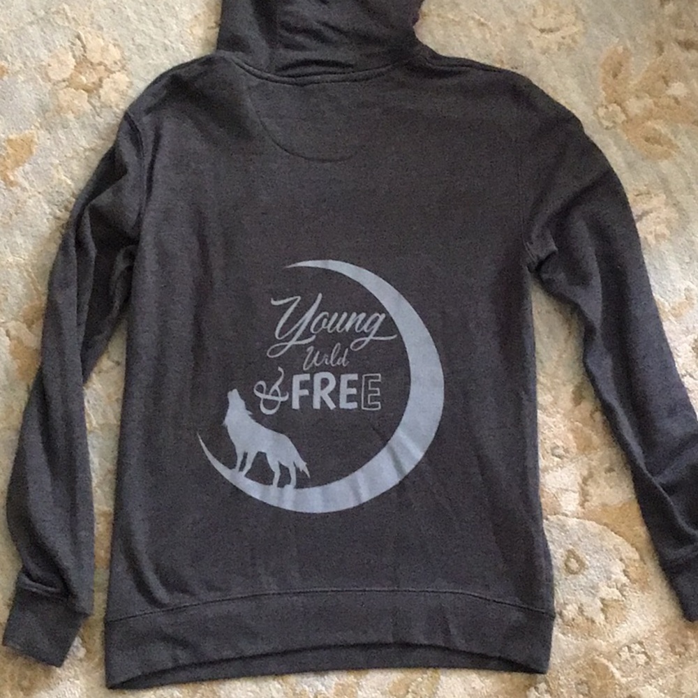 Boys Gray Hooded Sweatshirt Size Medium